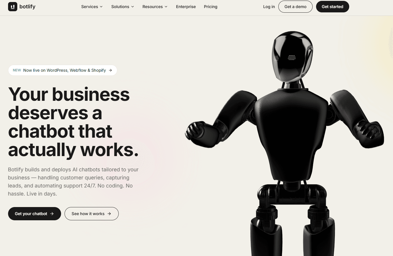 Botlify homepage