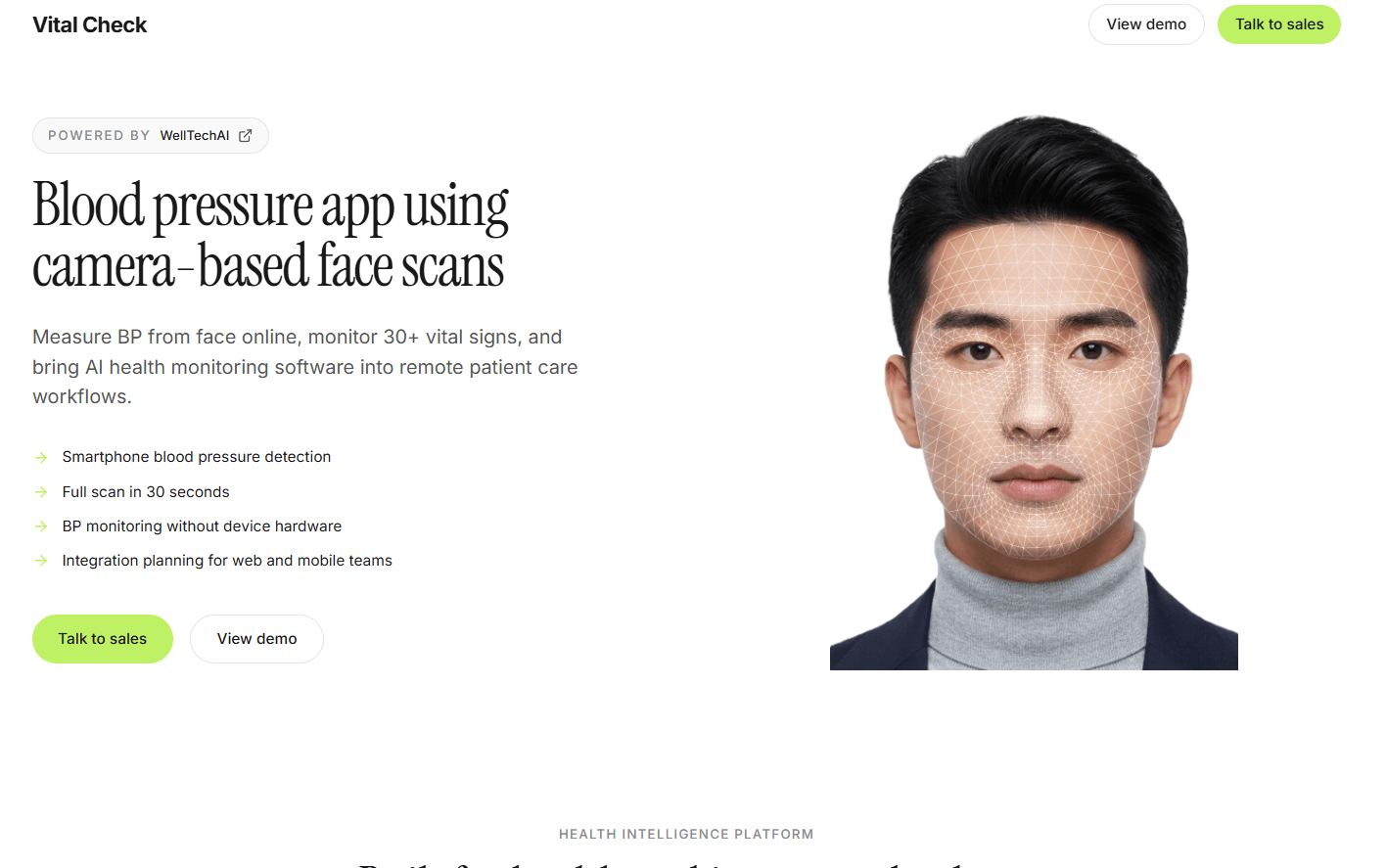 Vital Check homepage